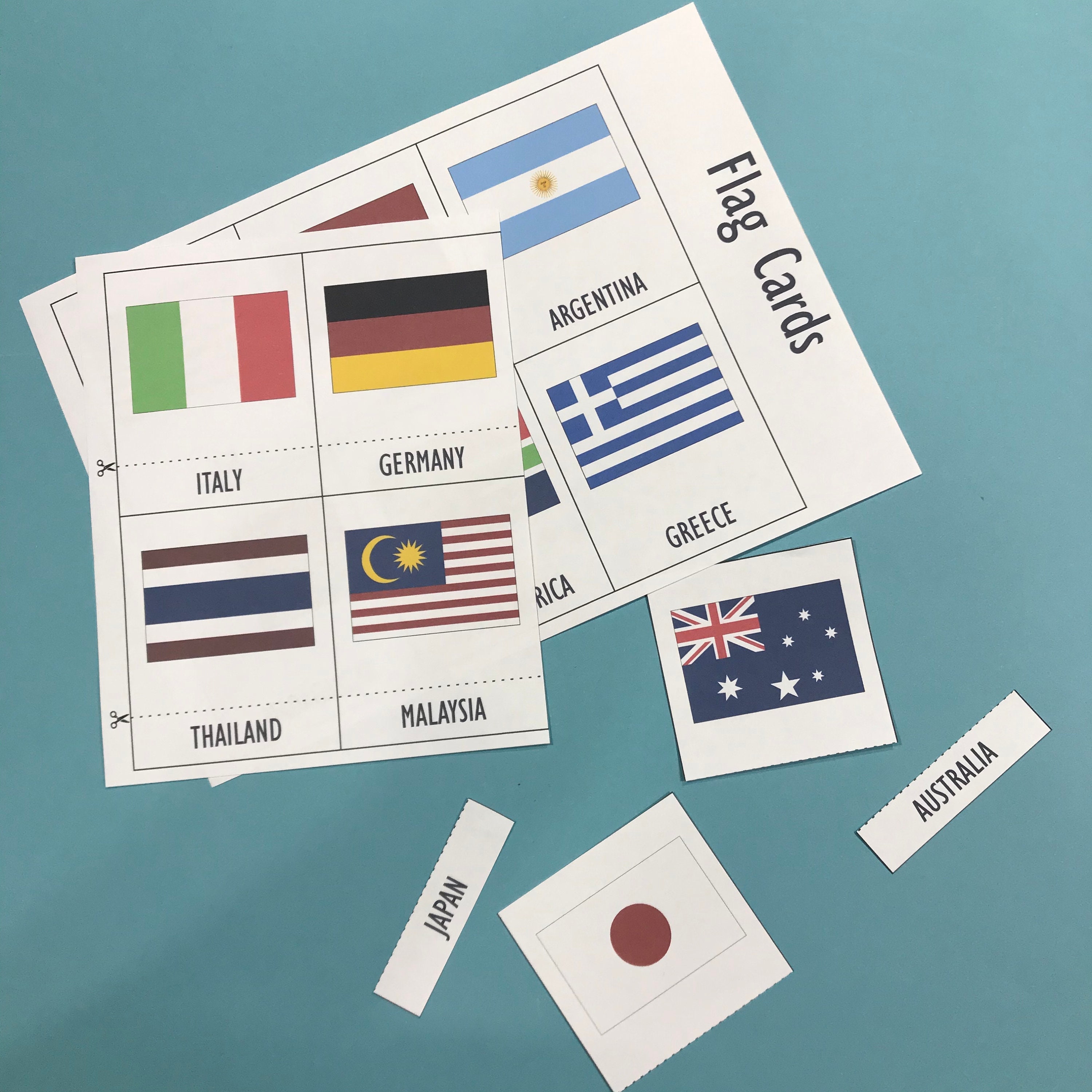 Preschool printables World flags Toddler game Etsy
