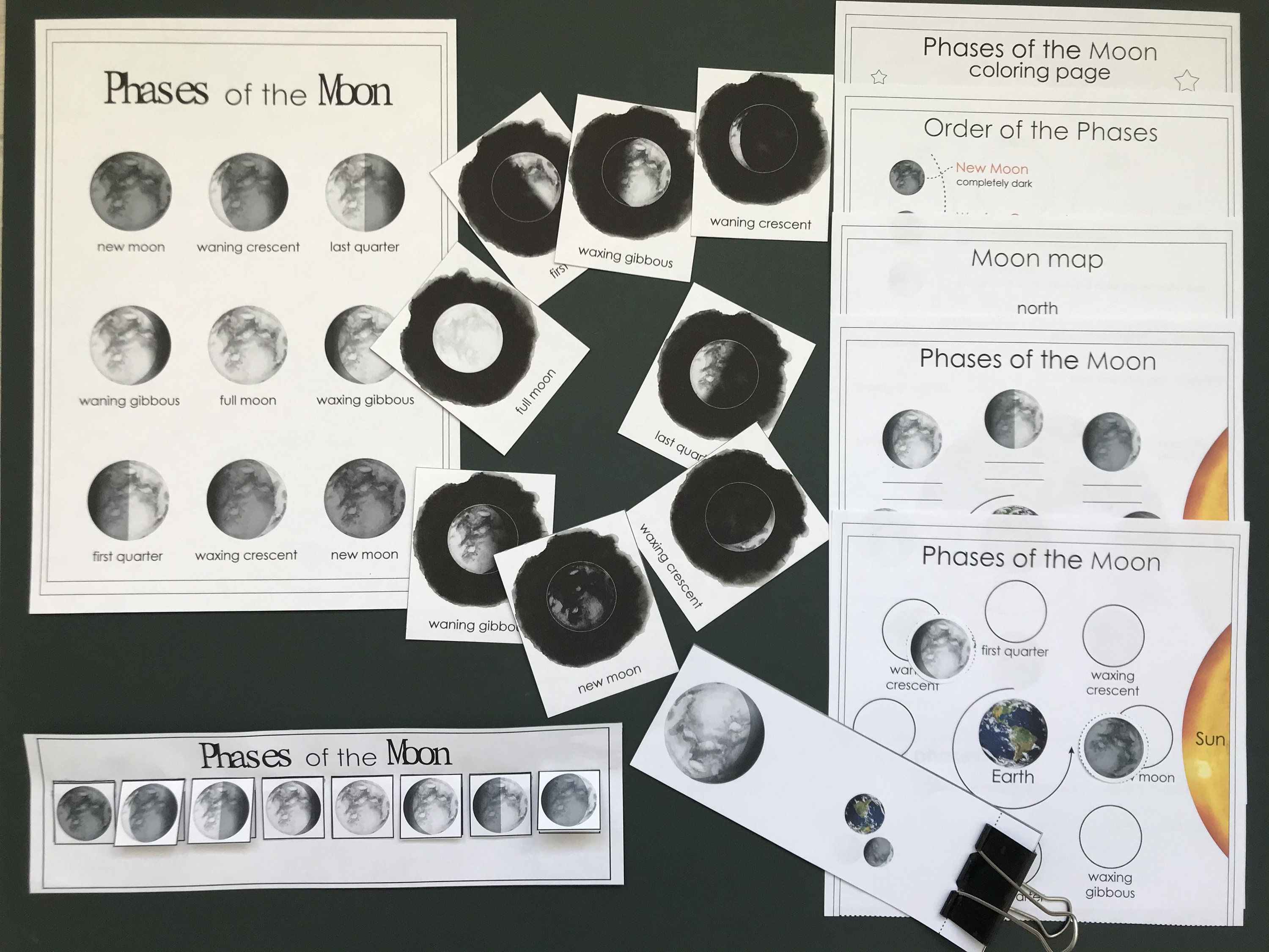 Preschool printables Moon Phases curriculum | Etsy