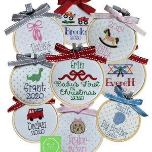 Personalized Christmas Ornaments, Embroidered Ornament, Gift for Children, Boy, Girl, Baby