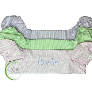 Personalized Seersucker Puddle Jumper Cover, Monogrammed Life Jacket Cover, Gift for Child, Embroidered, Swimmies Cover