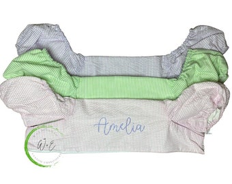 Personalized Seersucker Puddle Jumper Cover, Monogrammed Life Jacket Cover, Gift for Child, Embroidered, Swimmies Cover