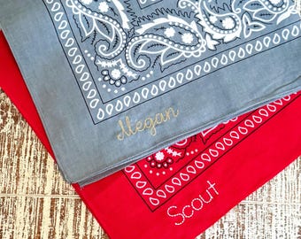 Personalized Embroidered Bandana with Custom Name