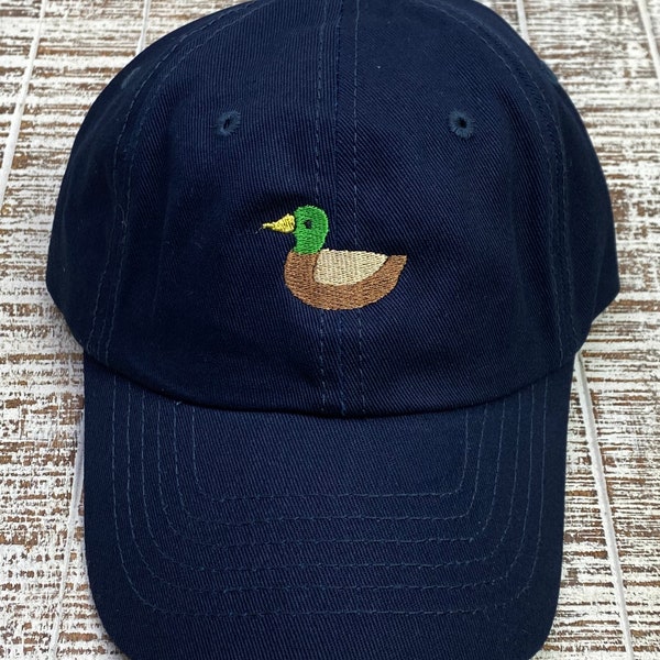 Embroidered Toddler Hat, Personalized Duck Hat, Baseball Cap, Birthday Gift for Boy