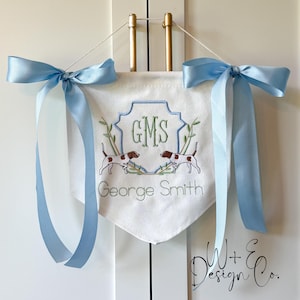 Personalized Hunting Dog Baby Banner,  Newborn Custom Hospital Banner, Dog Welcome Door Sign, Gift for Baby, Baby Announcement,