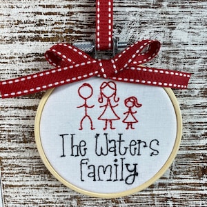 Personalized Christmas Ornament, Family Christmas Ornament, Gift for friend, Stick Figure Ornament