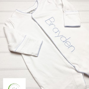 Baby Boy Coming Home Outfit, Monogram Outfit, Gift for Baby Boy, Personalized Footie
