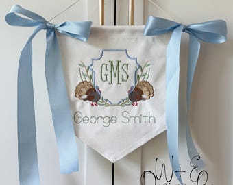 Personalized Turkey Baby Banner: Thanksgiving Newborn Announcement