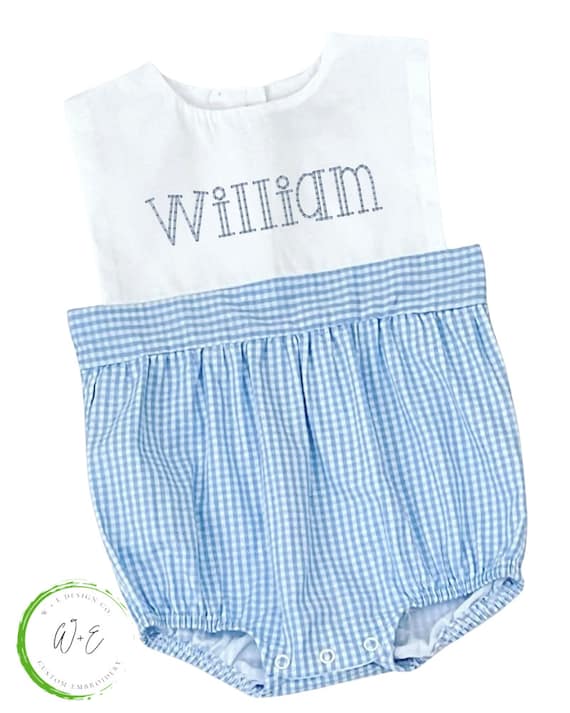 Petit Bebe Baby Boys Purple Gingham Smocked Mardi Gras Bubble