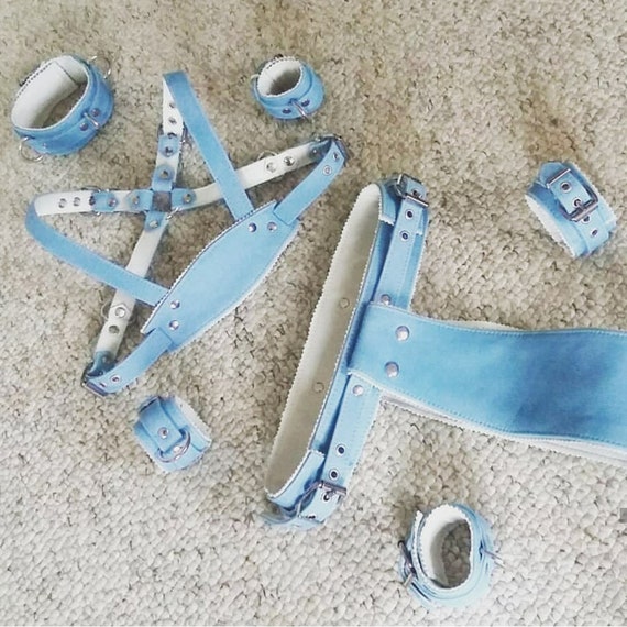 Full Baby Blue Abdl Diaper Chest Harness and Cuffset Etsy Norway