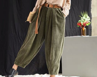 corduroy loose pants