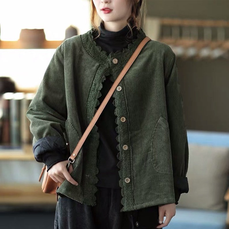 Women Winter Retro Corduroy Coat Warm Jackets Streetwear - Etsy