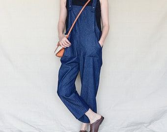 Vintage Denim Overalls: Handmade Cotton Jumpsuit, Made To Measure