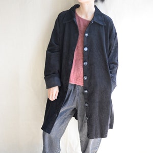 Vintage Women Corduroy Trench Coat Oversized Mid Length Jacket Corduroy Coat 90s Clothing Winter Corduroy Trench Coat Handmade Gift For Her