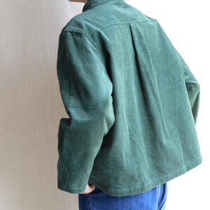 Women Corduroy Coat Jacket Green Big Pocket Jackets Streetwear Coat Wood Button Trench Coat Casual Jacket Handmade Cotton Coat Gifts For Her image 6