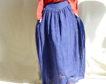 Women's Linen Maxi Skirt: High Waisted Boho Style