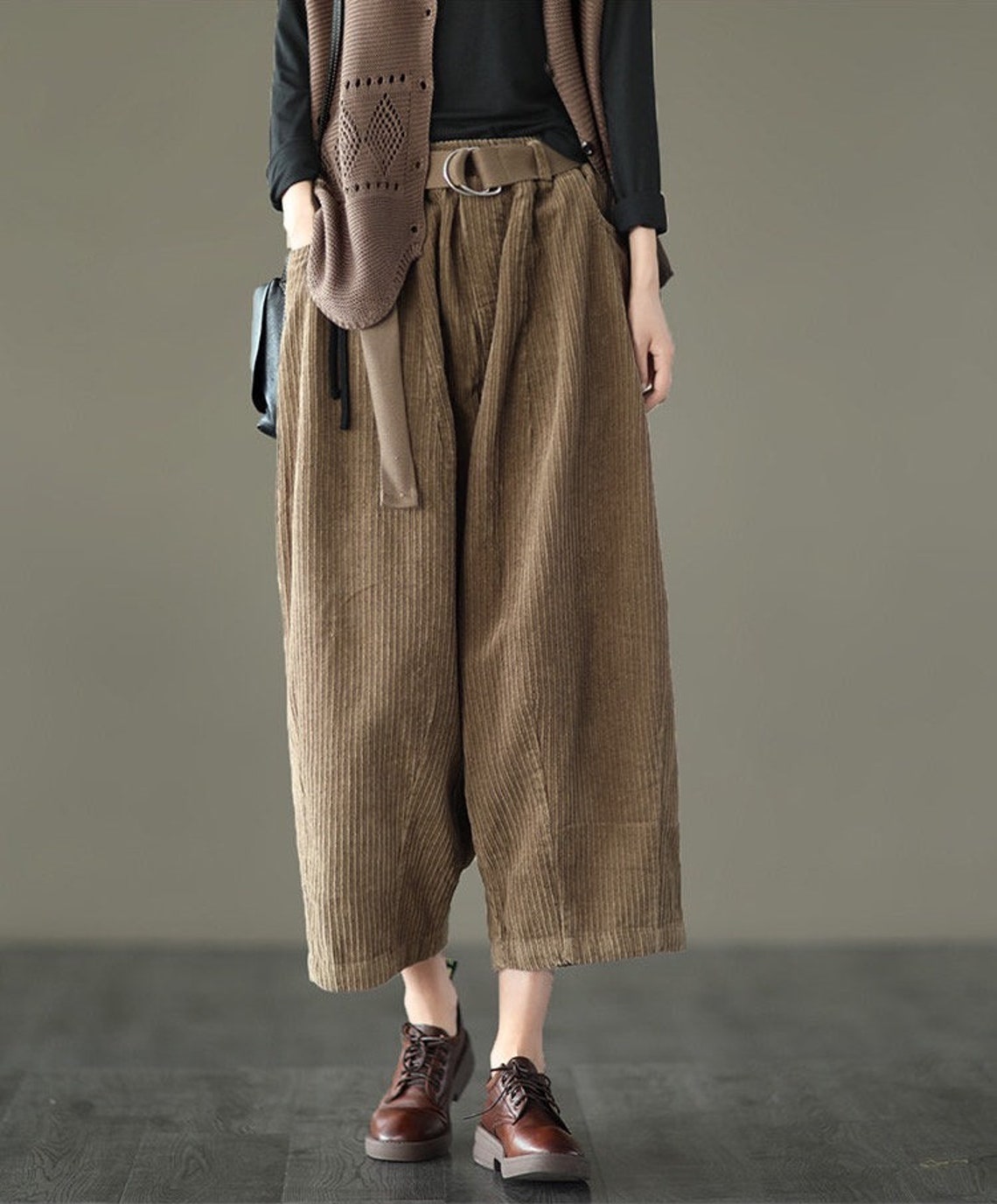Custom Women Corduroy Pants Loose Fitting Trousers Pleated - Etsy