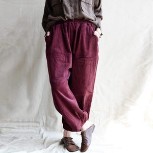 Women Fall Corduroy Pants Trouser Loose Pants Handmade Unique Trousers Vintage Corduroy Pants Wide Leg Pants Oversized Pants Made To Measure
