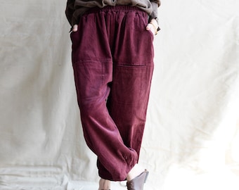 Women Fall Corduroy Pants Trouser Loose Pants Handmade Unique Trousers Vintage Corduroy Pants Wide Leg Pants Oversized Pants Made To Measure