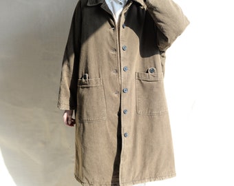 Retro gefütterte Jacke langer Mantel für Frauen Winter übergroße Baumwolljacke lässiger Mantel 90er Jahre Winter Trenchcoat Mantel