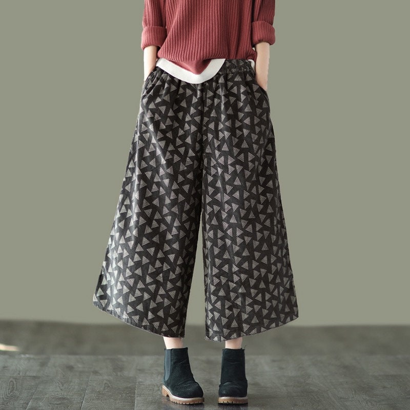 Winter Casual Corduroy Pants Cropped 