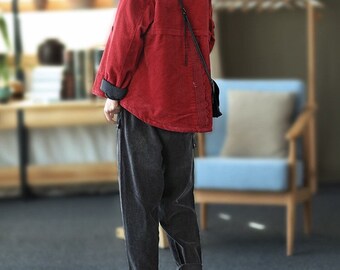 Women Winter Retro Corduroy Coat Warm Jackets Streetwear - Etsy