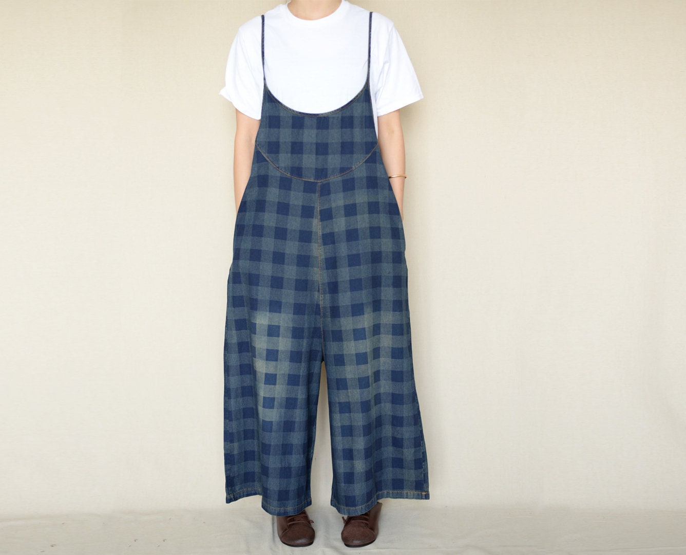 Combinaison plaid femme hot sale