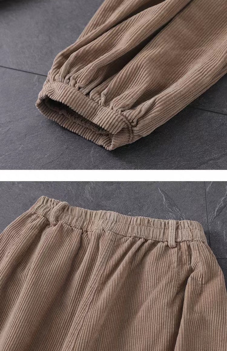 Women Corduroy Trosuers Oversize Trousers Casual Pants Wide Leg Pants  Vintage Corduroy Loose Trousers Winter Cropped Trousers Gift for Her -   Denmark