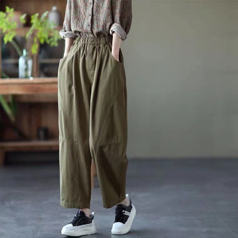 Women Soft Cotton Pants Comfortable Loose Pants Organic Cotton | Etsy