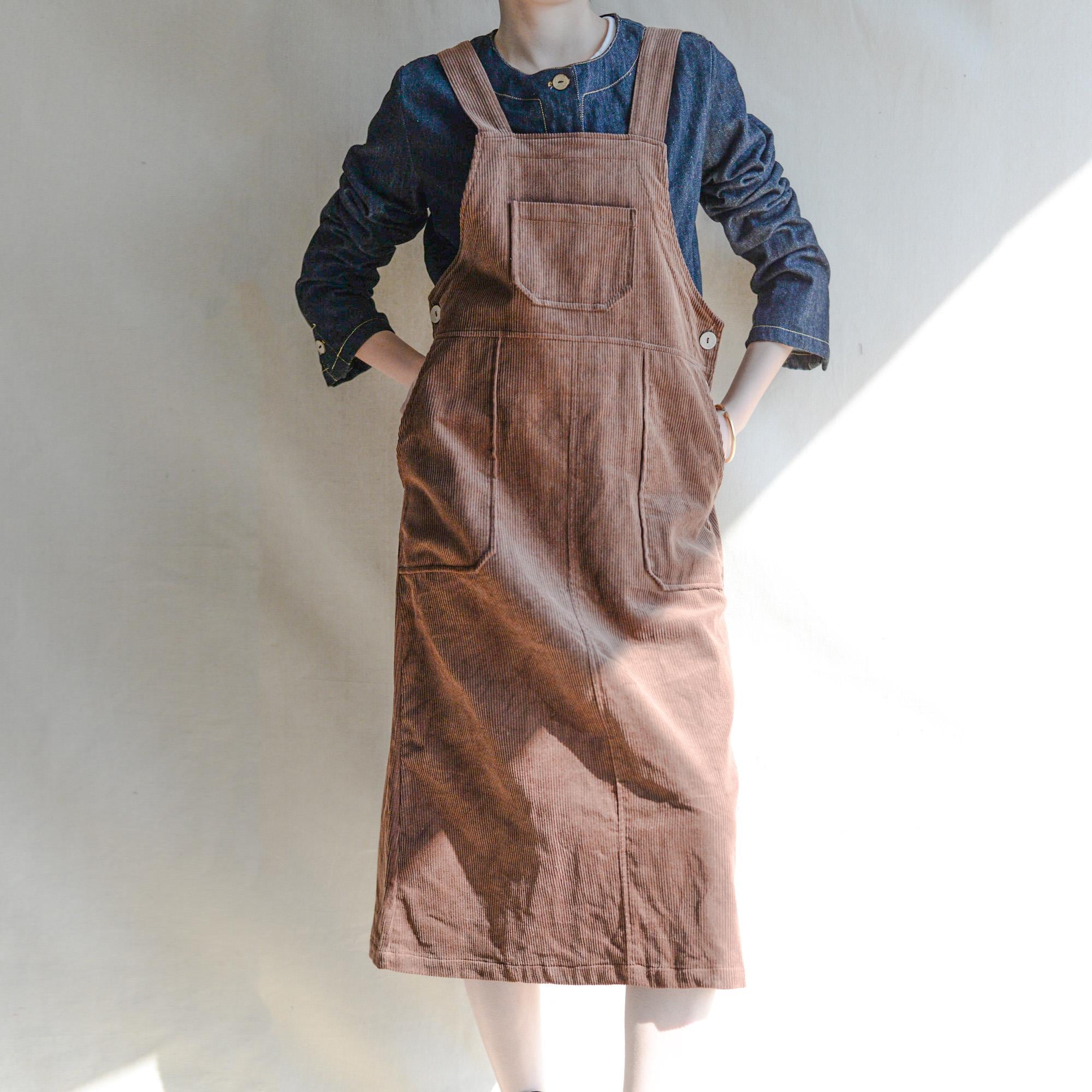 brown corduroy overall dress Elegant neckline 2T Toddler Little Girl Fall