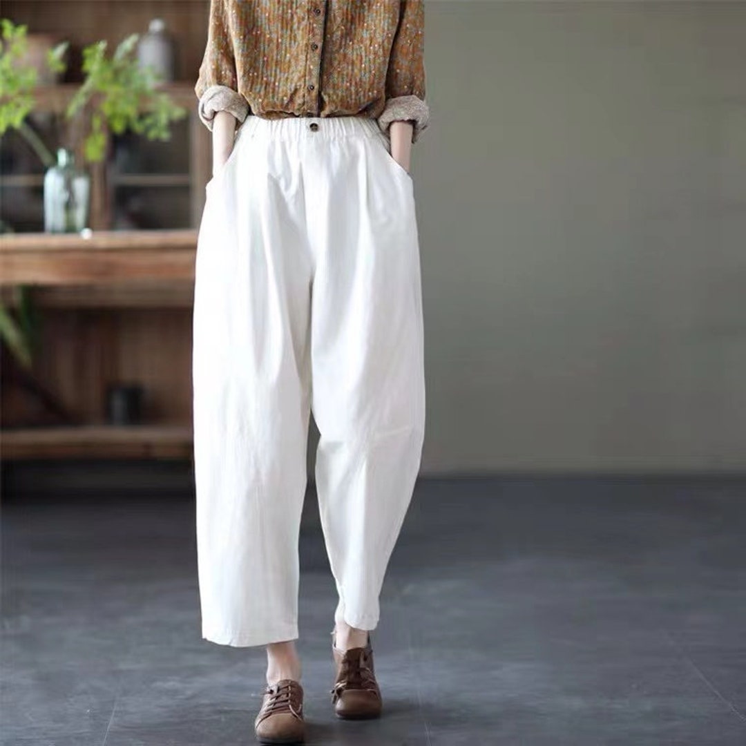 Women Soft Cotton Pants Comfortable Loose Pants Organic Cotton - Etsy