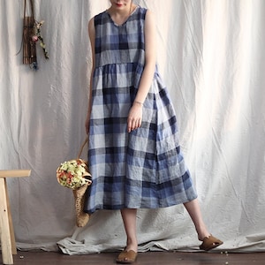 Vestido de lino con escote en V y estampado floral para mujer, vestido de princesa vintage, vestido informal largo de algodón, vestidos de manga corta de gran tamaño, ropa de verano