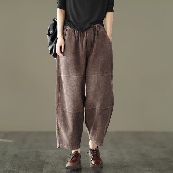 Buy Casual Corduroy Trousers Winter Harem Pants Wide Leg Pants Baggy Pants  Winter Corduroy Yoga Trousers Winter Bohemian Clothing Online in India 