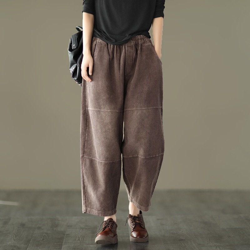 Buy Casual Corduroy Trousers Winter Harem Pants Wide Leg Pants Baggy Pants  Winter Corduroy Yoga Trousers Winter Bohemian Clothing Online in India 