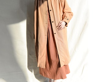 Vintage Women Linen Trench Coat Oversized Duster Washed Linen Cardigan New Design Handmade Linen Kimono Jacket Washed Linen Coat Spring Coat