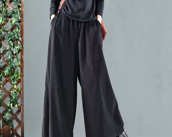 Women Casual Loose Pants Wide Leg Pencil Pants Vintage - Etsy