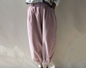 Oversized Pink Corduroy Trousers: Vintage Style Wide Leg Pants