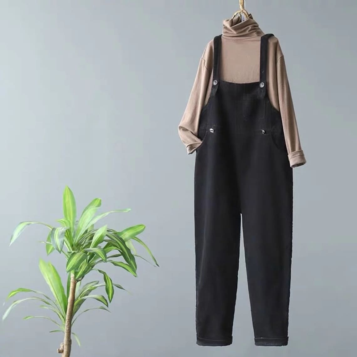 Losse Pasvorm Overall Baggy Corduroy Overalls - Beige | 's® IS Mouwloze Jumpsuit Vintage Losse Pasvorm Overall Baggy Corduroy Overalls - Beige | 's® IS Mouwloze Jumpsuit Vintage