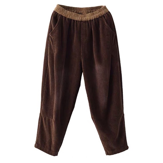 Casual Brown Corduroy Pants for Women, Long Pants, Plus Size Pants, Women's  Baggy Pants, Autumn Winter Corduroy Harem Pants C2426 -  Canada