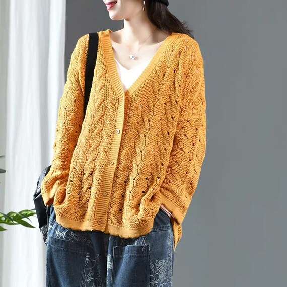 Cotton top cardigan sweater