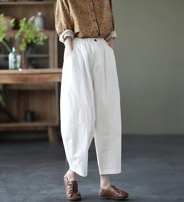 Women Soft Cotton Pants Comfortable Loose Pants Organic Cotton | Etsy
