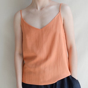 Comfy Linen Vneck Slip Top, Loose Linen Top For Women, Summer Linen Top Blouse, V neck Linen Top, Romanian Vest Mom&#39;s Gifts
