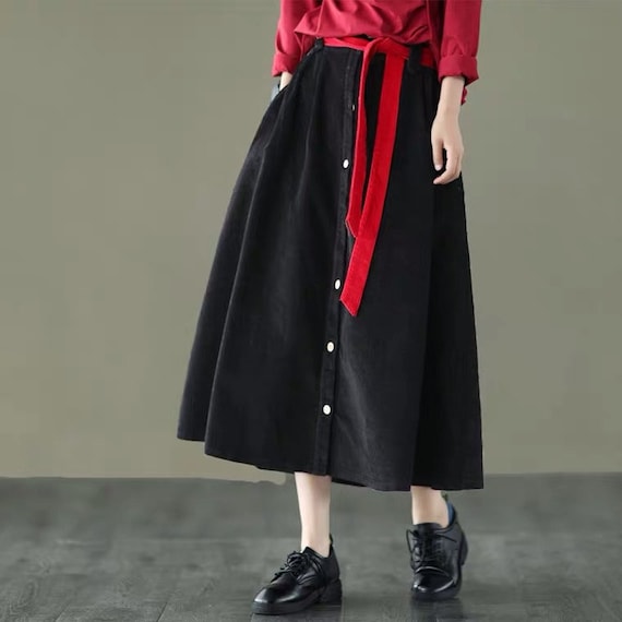 Women's corduroy skirt youtube top