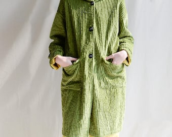 Cotton Corduroy Women's Hoodie Coat - Customizable Jacket