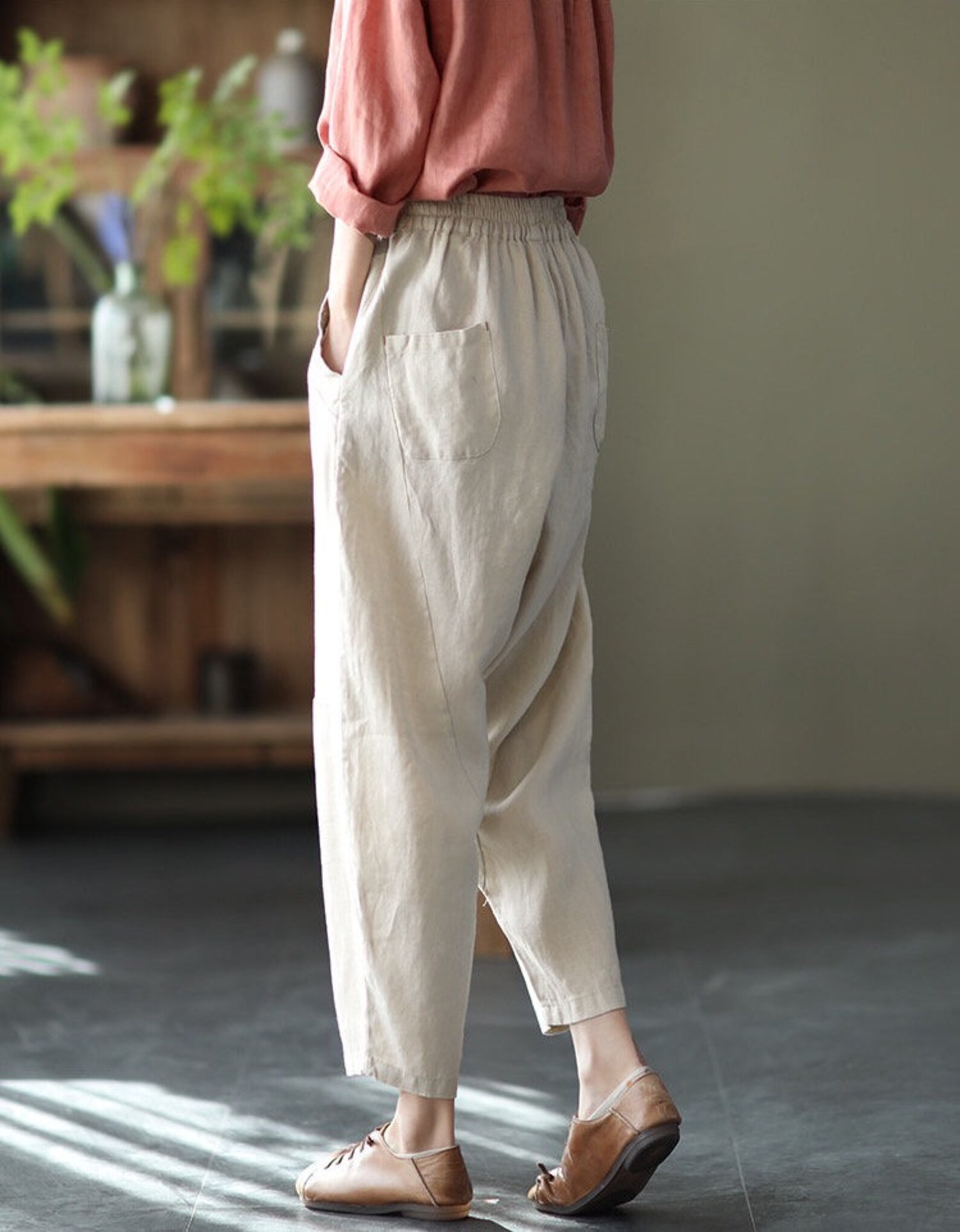 loose linen pants