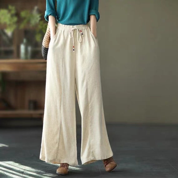 Plus size best sale tall linen pants