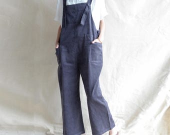 Handmade Corduroy Overalls with Pockets: Retro Loose Bib Pants