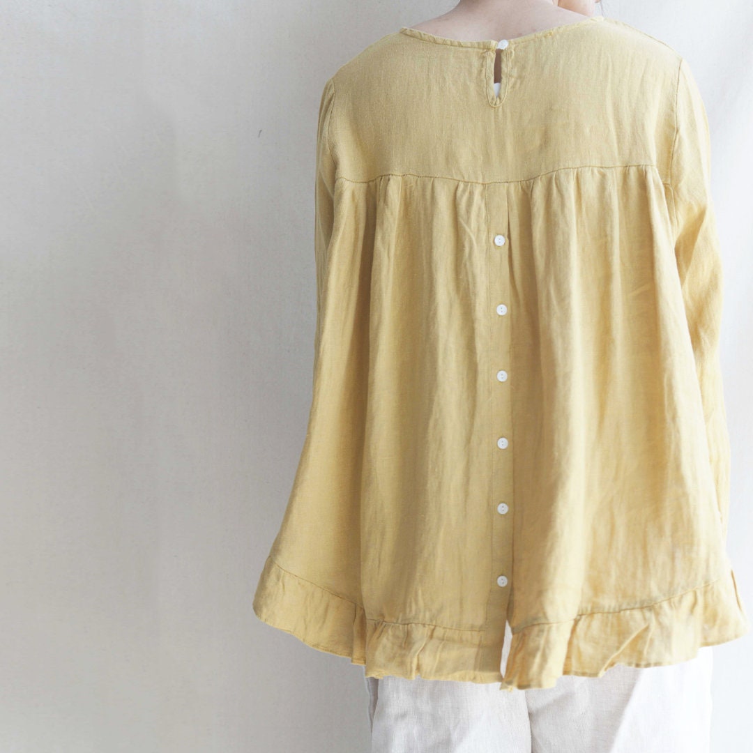 Leisure Linen Top for Women Washed Comfy Linen Top Casual - Etsy