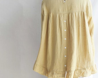 Washed Linen Top: Women's Long Sleeve, Custom Fit