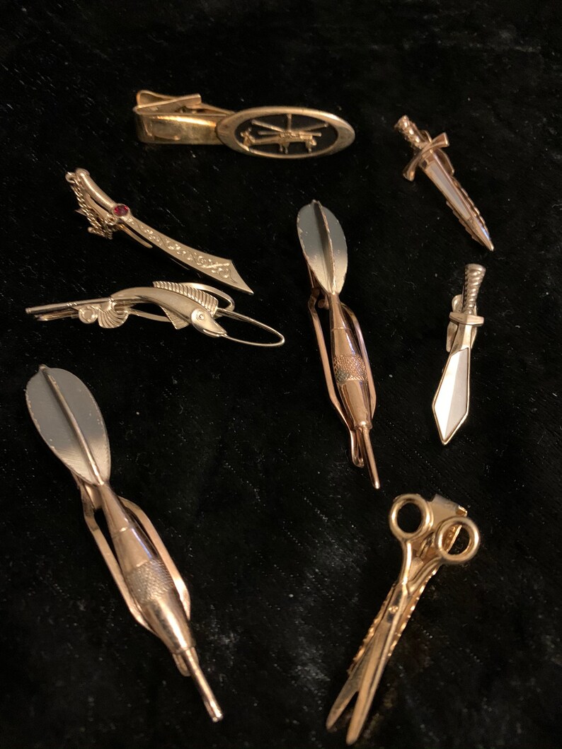 8 vintage tie clips Etsy