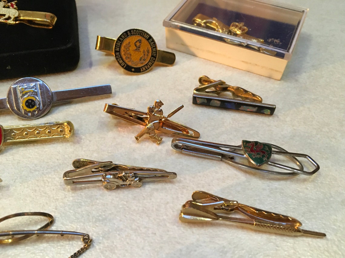 14 vintage novelty tie clips Etsy